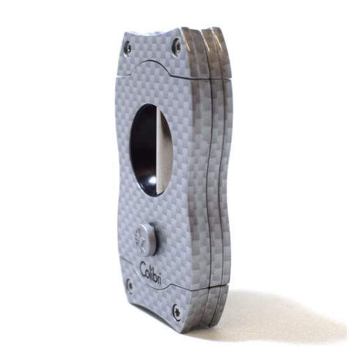 Colibri V Cut Carbon Fibre Cigar Cutter - Silver